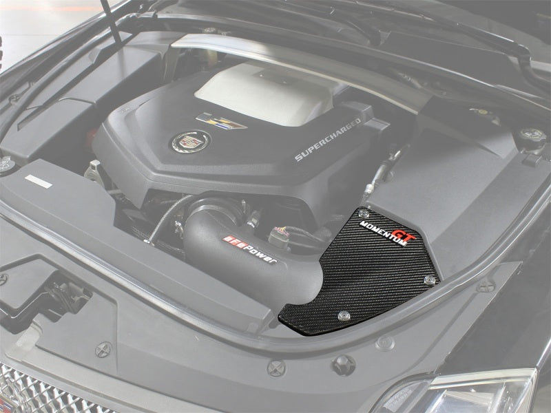 aFe Momentum GT Carbon Fiber Intake System Air Box Cover: Cadillac CTS-V 0 54-74207-CV Photo - Mounted