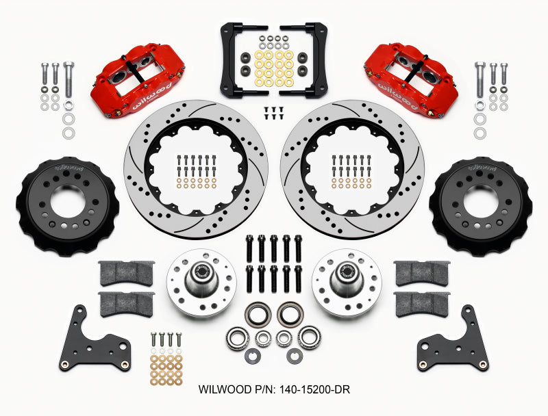 Wilwood Narrow Superlite 6R Front Hub Kit 14.00in Drill Red 65-72 CDP C Body -Drum 140-15200-DR 140-15200-DR Photo - Primary