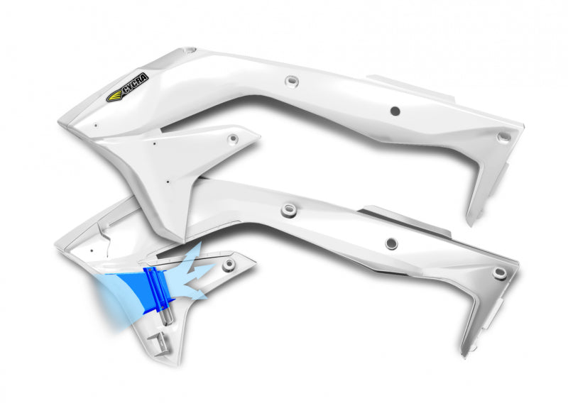 Cycra 16-18 Kawasaki KX450F Powerflow Radiator Shrouds White 1CYC-1867-42 1CYC-1867-42 Photo - Primary