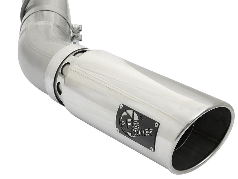 aFe ATLAS 4in Aluminized Steel DPF-Back Exhaust System w/Polished Tip GM 49-04085-P Photo - Unmounted