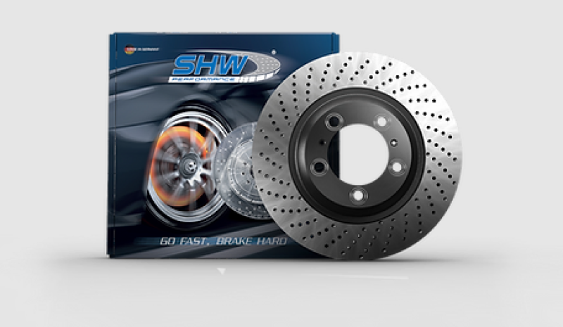 SHW Performance SHW 2021 Porsche Carrera 3.0L Left Front Cross-Drilled Monobloc Brake Rotor PFL39983 PFL39983 Photo - Primary
