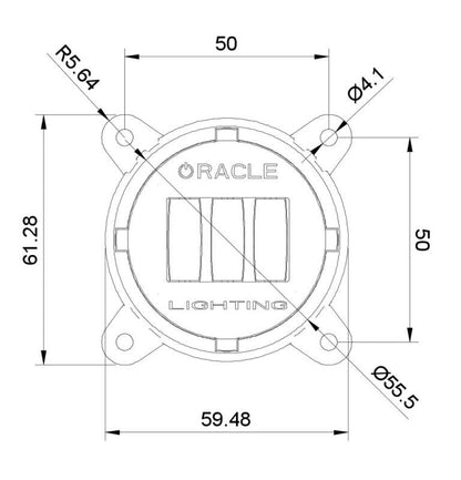 ORACLE Lighting Oracle 60mm 15W Fog Beam LED Emitter - 3000K 5821-006 5821-006 Technical Drawing