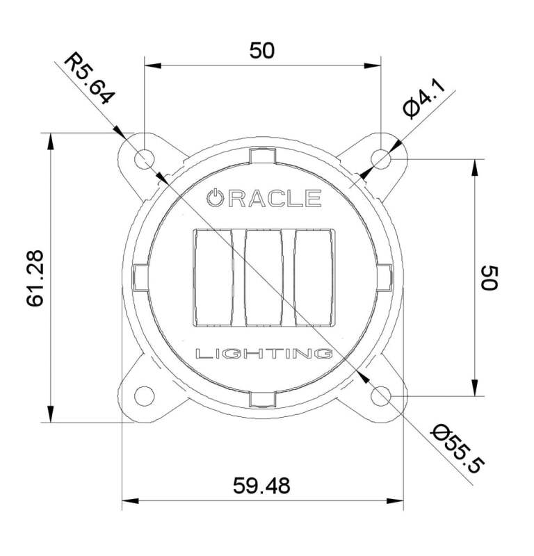 ORACLE Lighting Oracle 60mm 15W Fog Beam LED Emitter 5893-001 5893-001 Technical Drawing