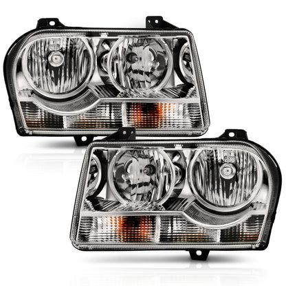 ANZO 2005-2010 Chrysler 300 Crystal Headlight Chrome Amber 121529 121529 Photo - lifestyle view