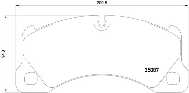 Hella 2012+ Porsche Cayenne 958 Front Brake Pad Set 355015801 355015801 Technical Drawing