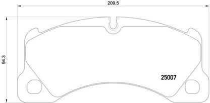 Hella 2012+ Porsche Cayenne 958 Front Brake Pad Set 355015801 355015801 Technical Drawing