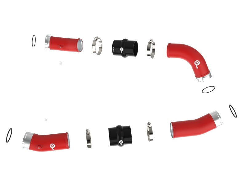 aFe 2024+ Toyota Tacoma BladeRunner  2.5in & 3in Aluminum Hot & Cold Charge Pipe Kit - Red 46-20724-R 46-20724-R Photo - Unmounted