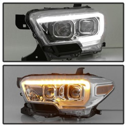 SPYDER xTune Toyota Tacoma 16-18 DRL Light Bar Projector Headlights - Chrome PRO-JH-TTA16-LBDRL-C 9039263 9039263 Photo - Unmounted