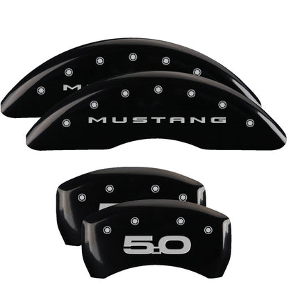 MGP Caliper Covers (set of 4), Engraved Front 2015/Mustang Engraved Rear 10200SM52BK Photo - Primary