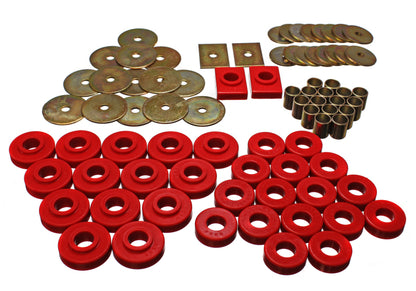 Energy Suspension Body Mount Set Red Chevrolet Bel Air All 1955-1957 3.4120R Photo - Primary