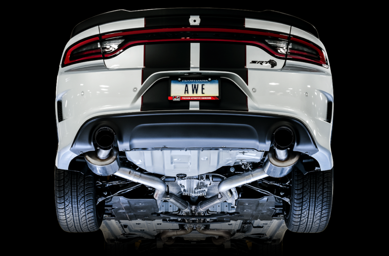 AWE Tuning 2017+ Dodge Charger 5.7L Touring Edition Exhaust - Non-Resonated - Diamond Black Tips 3020-33074 3020-33074 Photo - Mounted