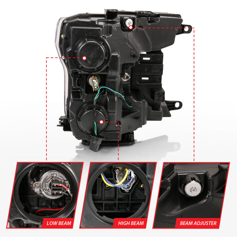 ANZO 2018-2019 Ford F-150 Projector Plank Style H.L. Chrome Amber (Without Switchback) 111468 111468 Photo - Unmounted