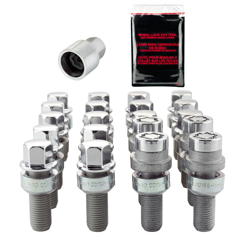 McGard 5 Lug Hex Install Kit w/Locks (Radius Seat Bolt) M14X1.5 / 17mm Hex / 28.1mm Shank L - Chrome 68020 68020 Photo - out of package