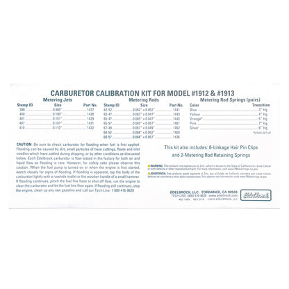 Edelbrock AVS2 Series Carburetor Calibration Kit 1949 Photo - out of package