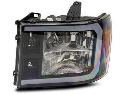 Raxiom 07-13 GMC Sierra 1500 Axial Series Headlights w/ LED Bar- Blk Housing (Clear Lens) S531791 S531791 Photo - Close Up