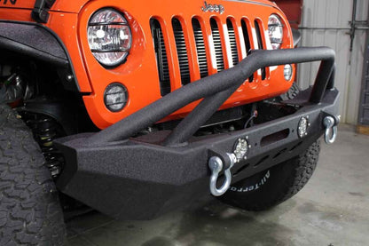 Fishbone Offroad 07-18 Jeep Wrangler Front Winch Bumper W/LEDs Full Width - Blk Texured Powdercoated FB22003 FB22003 Photo - lifestyle view
