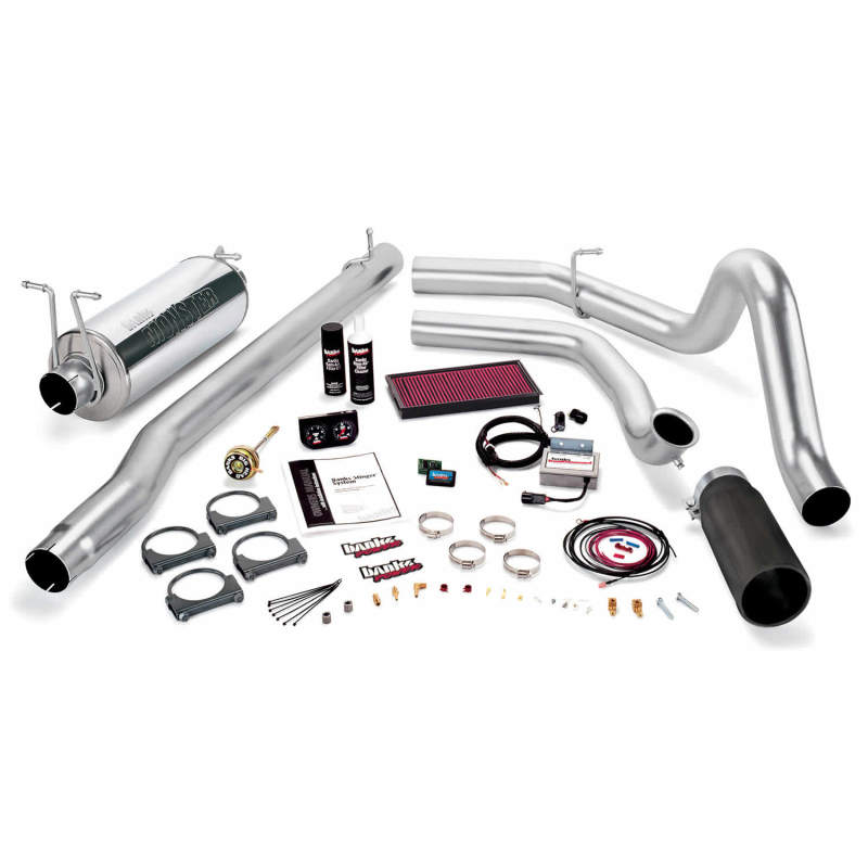 Banks Power 99 Ford 7.3L F250/350 Auto Stinger System - SS Single Exhaust w/ Black Tip 47516-B 47516-B Photo - Primary