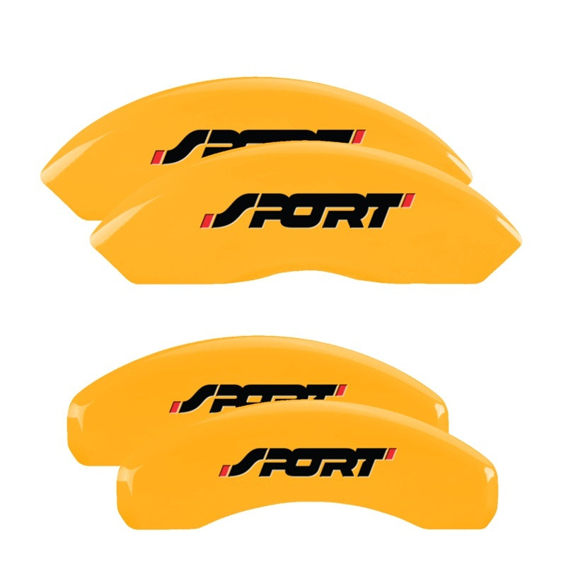 MGP 4 Caliper Covers Engraved Front & Rear No bolts/Sport Yellow finish black ch 10119SSP1YL 10119SSP1YL Photo - Primary