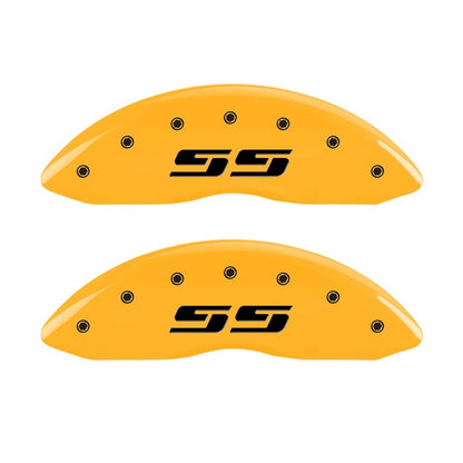 MGP 2 Caliper Covers Engraved Silverado SS Yellow Finish Blk Char 05 Chevy Silverado 1500 14238FSS3YL 14238FSS3YL Photo - Primary