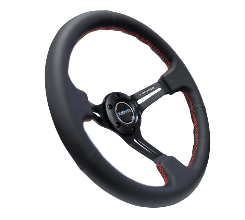 NRG Reinforced Steering Wheel 350mm Sport Steering Wheel (3" Deep) Black L RST-018R-RS Photo - Primary