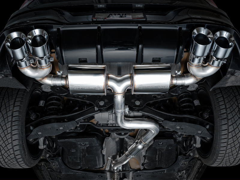 AWE Tuning AWE MK8 Volkswagen Golf R 3in Touring Edition Quad Exhaust - Chrome Silver Tips 3015-42658 3015-42658 Photo - Mounted