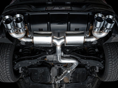 AWE Tuning AWE MK8 Volkswagen Golf R 3in Touring Edition Quad Exhaust - Chrome Silver Tips 3015-42658 3015-42658 Photo - Mounted