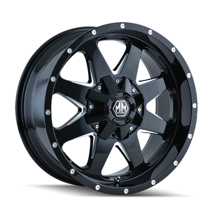 Mayhem 8040 Tank 20x9 / 5x114.3 BP / -12mm Offset / 87mm Hub Black w/ Milled Spokes Wheel 8040-2956B 8040-2956B Photo - Primary