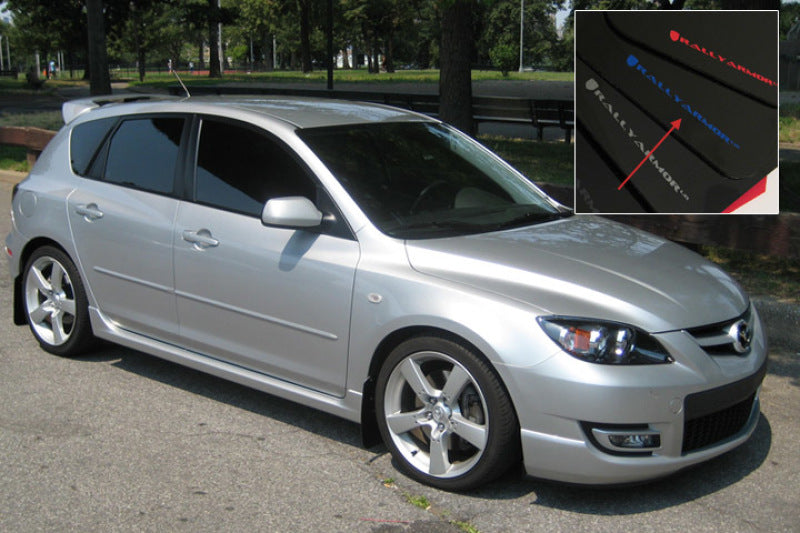 Rally Armor 04-09 Mazda3/Spd3 Mud flap Blue logo 0B9CM MF9-UR-BLK/BL User 1