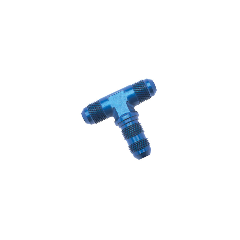 Russell Performance -4 AN Flare Bulkhead Tee Fitting (Blue) 661310 661310 Photo - Primary