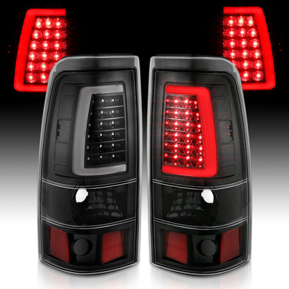 ANZO 2003-2006 Chevy Silverado 1500 LED Taillights Plank Style Black w/Clear Lens 311333 311333 Photo - Unmounted