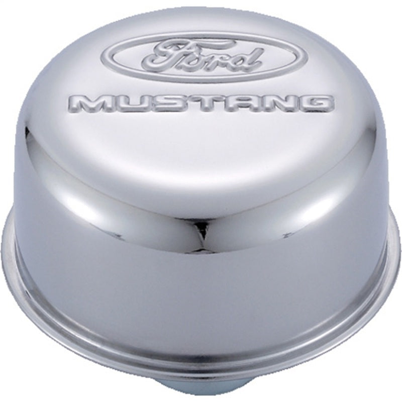 Ford Racing Chrome Breather Cap w/ Ford Mustang Logo 302-220 302-220 Photo - Primary