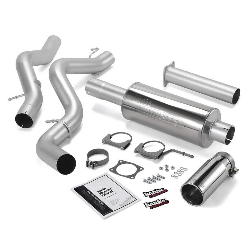Banks Power 02-05 Chevy 6.6L EC/CCLB Monster Exhaust System - SS Single Exhaust w/ Chrome Tip 48634 48634 Photo - Primary