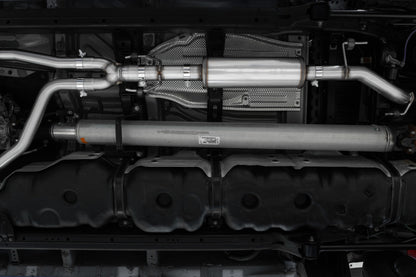 MBRP 2022 Toyota Tundra 3.5L Dual Cat-back 4in Single Side Exit Rolled Tip - Aluminized Steel S5301AL S5301AL Photo - Mounted
