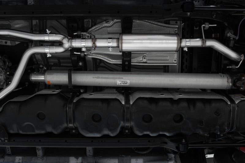 MBRP 2022 Toyota Tundra 3.5L Dual Cat-back 4in Single Side Exit Rolled Tip - Aluminized Steel S5301AL S5301AL Photo - Mounted