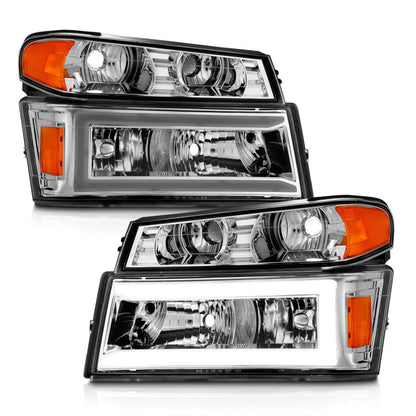 ANZO 04-12 GM Colorado/Canyon/I-Series Crystal Headlights - w/ Light Bar Chrome Housing 4pcs 111559 111559 User 1