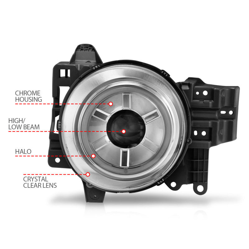 Anzo 2007-2013 Toyota Fj Cruiser Projector Headlights w/ Halo Chrome 111115 Photo - Unmounted