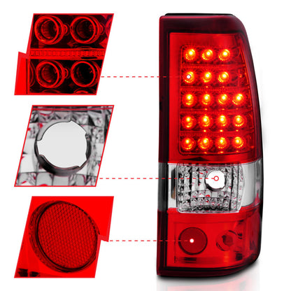 Anzo 2003-2006 Chevrolet Silverado 1500 LED Taillights Red/Clear 311007 Photo - Close Up