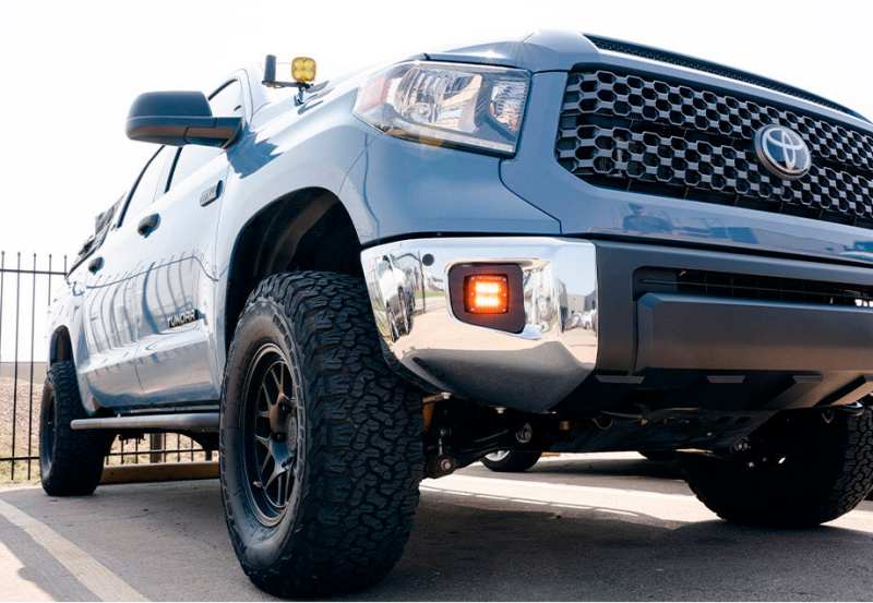 Cali Raised LED Cali Raised 14-21 Toyota Tundra Led Fog Light Pod Replacements Brackets Kit For - 3X2 18W Amber Pod CR2568 CR2568 Photo - Primary