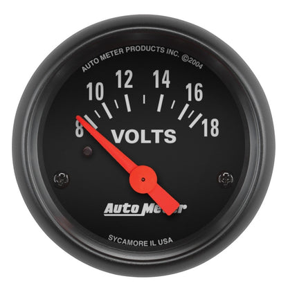 Autometer 2-1/16" Voltmeter, 8-18V, Air-Core, Z-Series 2645 Photo - Primary