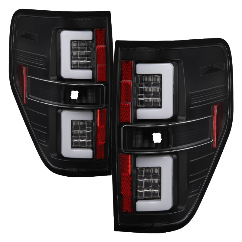 Spyder 09-14 Ford F150 V2 Light Bar LED Tail Lights - Black (ALT-YD-FF15009V2-LBLED-BK) 5084200 5084200 Photo - Primary