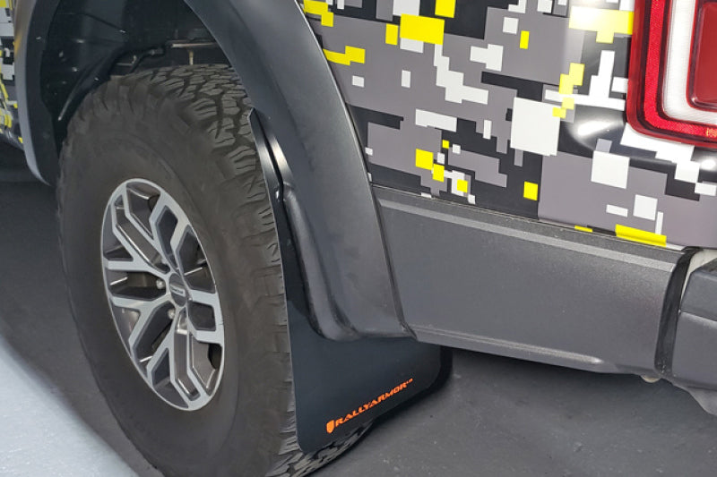 Rally Armor 17-19 Ford F-150 Raptor UR Black Mud Flap w/ White Logo MF53-UR-BLK/WH User 3