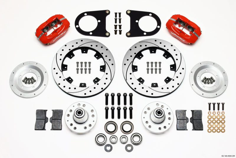 Wilwood Forged Dynalite Front Kit 12.19in Drilled Red 37-48 Ford Psgr. Car Spindle 140-8583-DR 140-8583-DR Photo - Primary