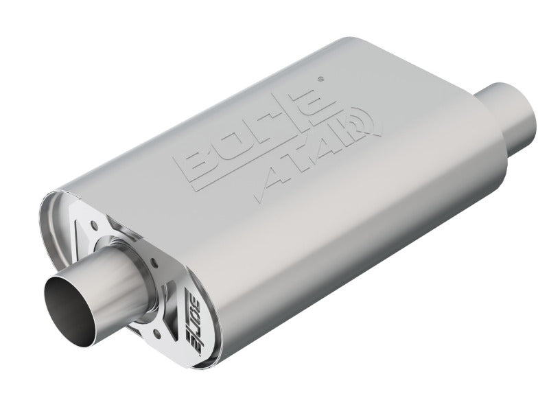 Borla CrateMuffler SBC Hot 350/383 2.5 inch Offset/Center 14in x 4.35in x 9in Oval Atak Muffler 400820 400820 Photo - Primary