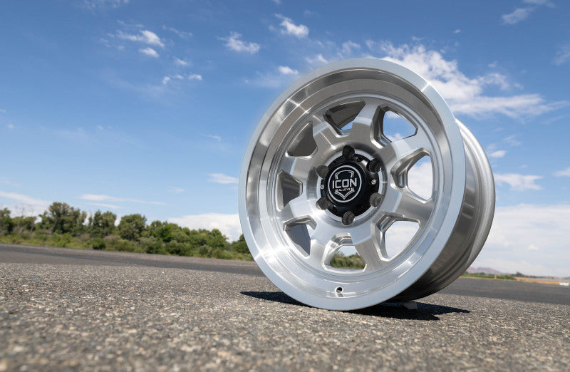 ICON Nuevo 17 X 8.5 6 X 5.5 0mm Offset 4.75in BS Silver Machined 8117858347SM 8117858347SM Photo - lifestyle view