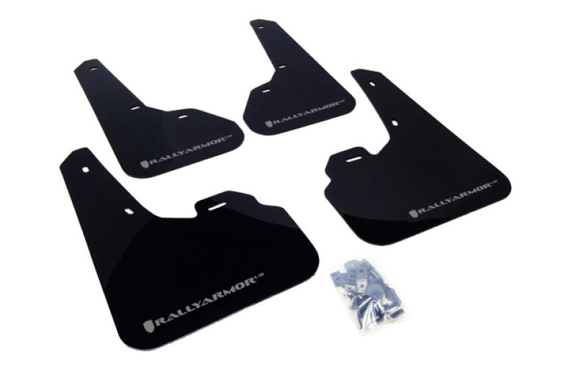 Rally Armor 2010-13 Mazda3/Spd3 Mud flap Silver Logo MF17-UR-BLK/SIL Photo - Primary