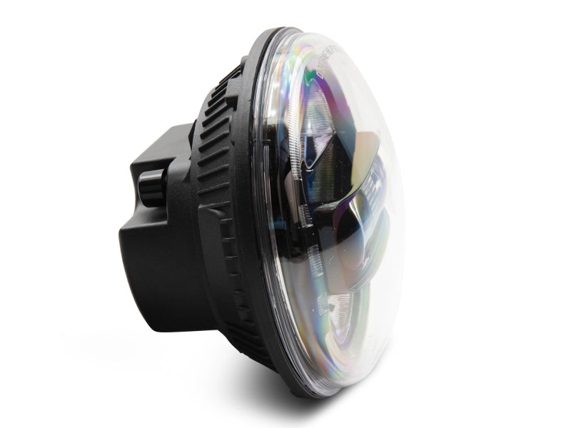 Raxiom 97-18 Jeep Wrangler TJ/JK Axial 7-Inch LED Headlights w/ DRL- Black Housing (Clear Lens) J155570 J155570 Photo - Close Up