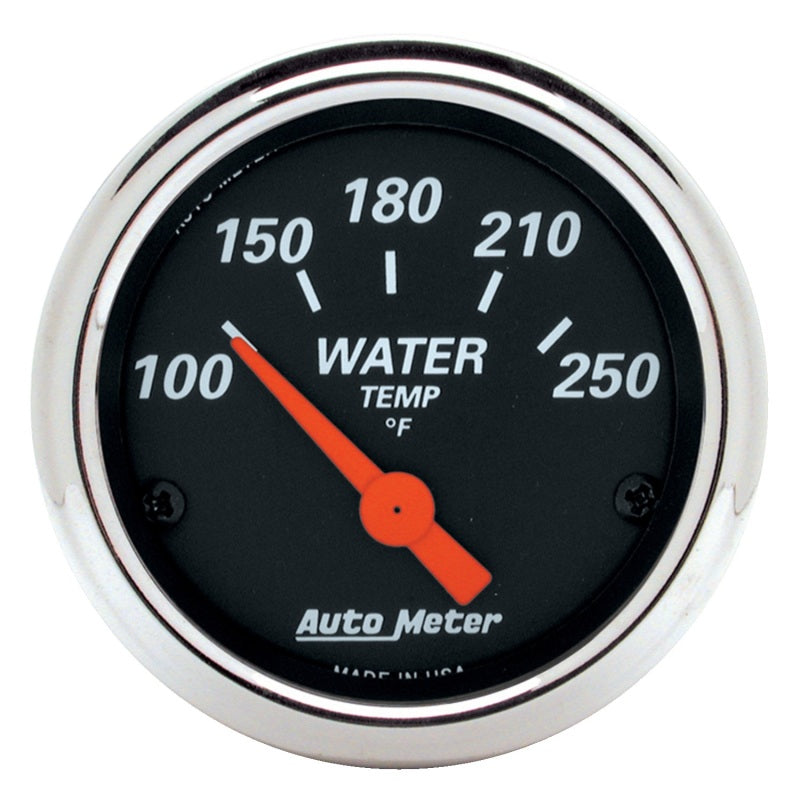Autometer Gauge, Water Temp, 2 1/16", 250 Deg F, Elec, Designer Black 1436 User 1