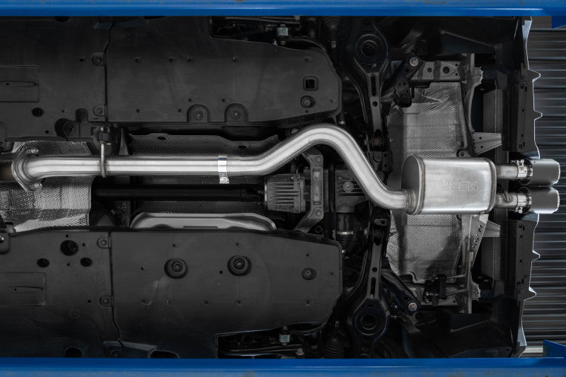 MBRP 2023 Toyota Corolla GR 1.6L T304 SS 3in Cat-Back Dual Center Rear w/ Carbon Fiber Tips S43033CF S43033CF Photo - Mounted