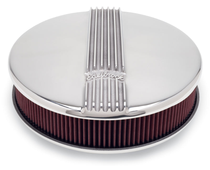 Edelbrock Air Cleaner, Classic Series, Round, Aluminum Top, Cloth Element, 14" D 4117 Photo - Primary