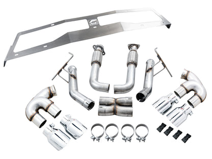 AWE Tuning 2020 Chevrolet Corvette (C8) Track Edition Exhaust - Quad Chrome Silver Tips 3020-42080 3020-42080 Photo - out of package